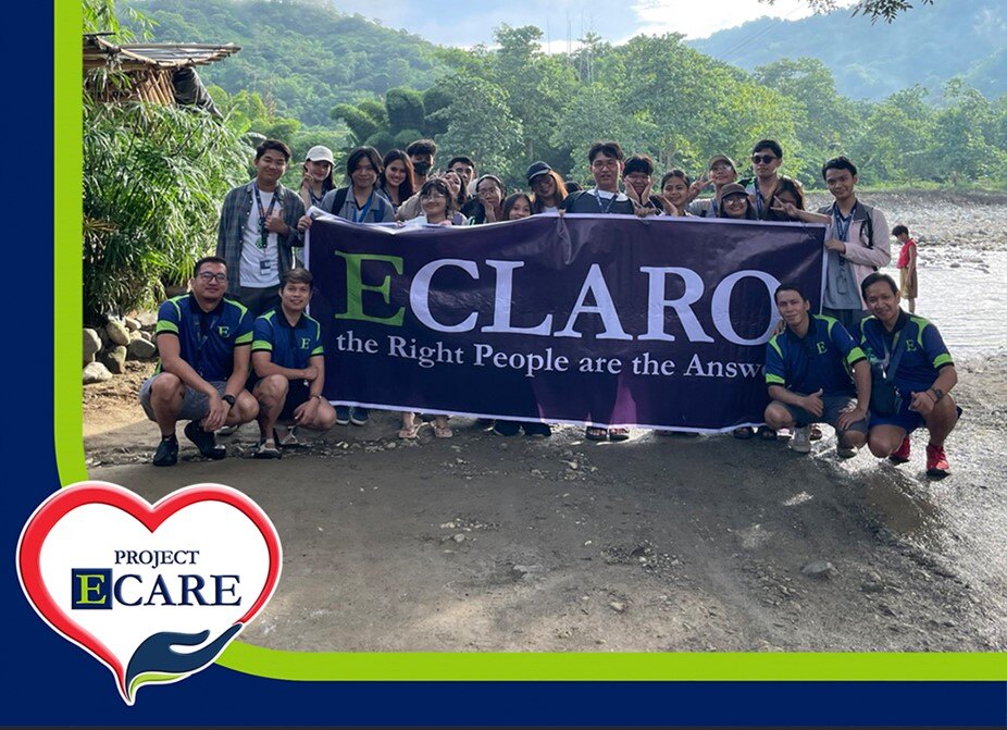 ECLARO Project E-Care Team Holding the ECLARO Banner on Tree Planting Adventure